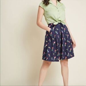 ModCloth Louche pineapple midi skirt
